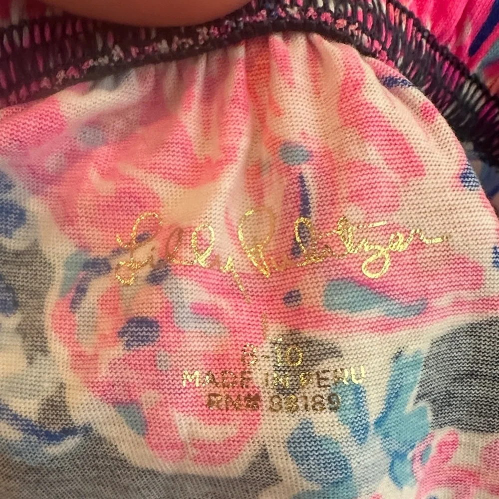 Lilly Pulitzer Pink and Blue Floral Kids Dress - Picture 2 of 4